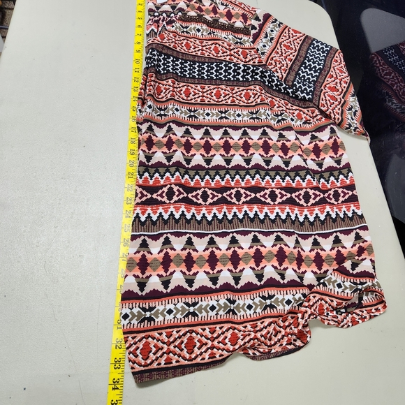 Catherines Womens Plus 3/4 Sleeve Beaded Tunic Blouse Size 5X Orange Aztec Print - Picture 7 of 10